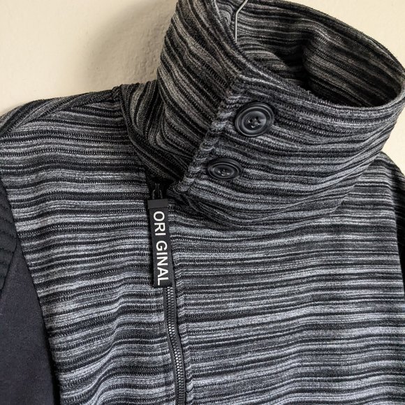 Men Gray-Black Stand-up Collar Sweater / Curvy design - Picture 2 of 9